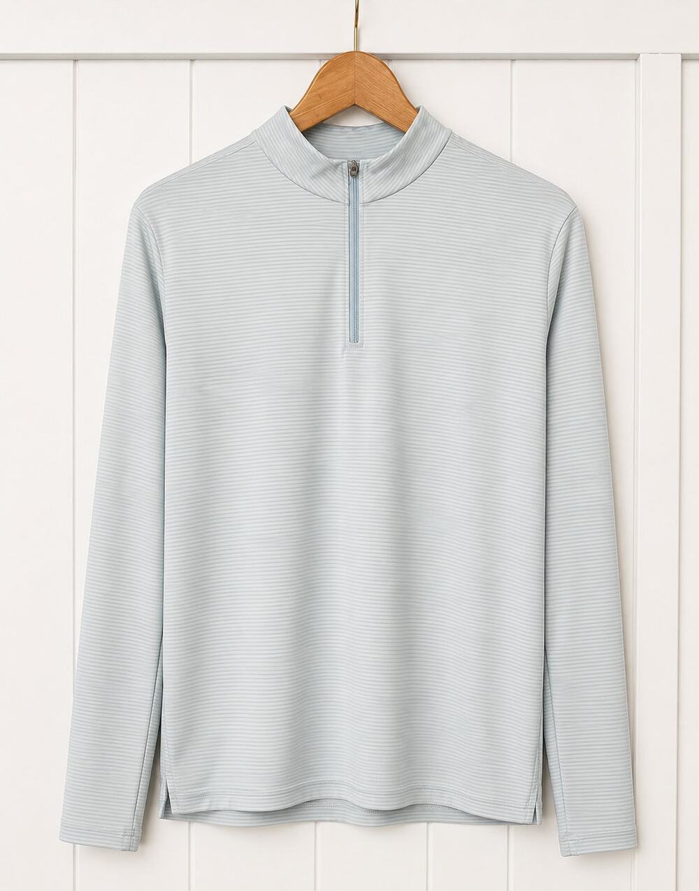 NIKE Womens Dri-Fit Victory HZ Top Golf Acitve wear Blue White Striped Pullover